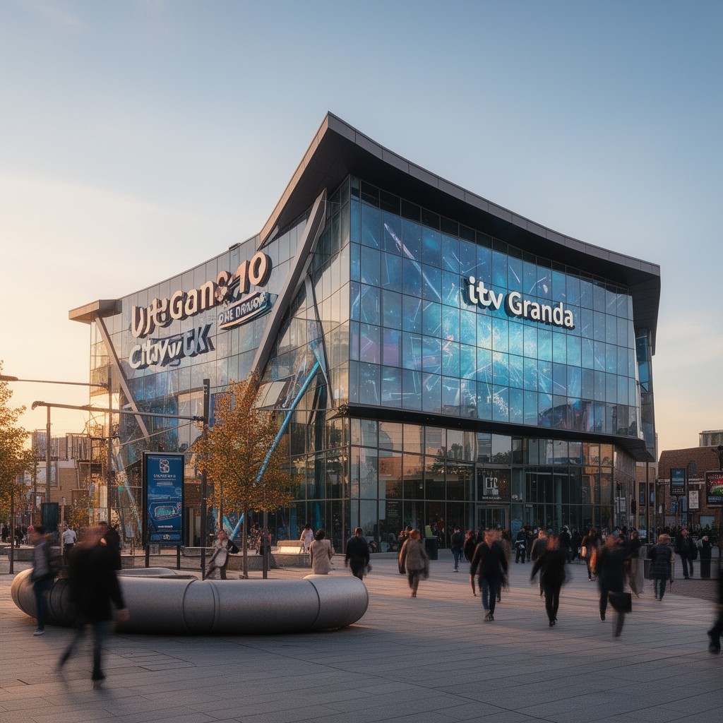 AI-generated illustration of ITV Granada at MediaCityUK