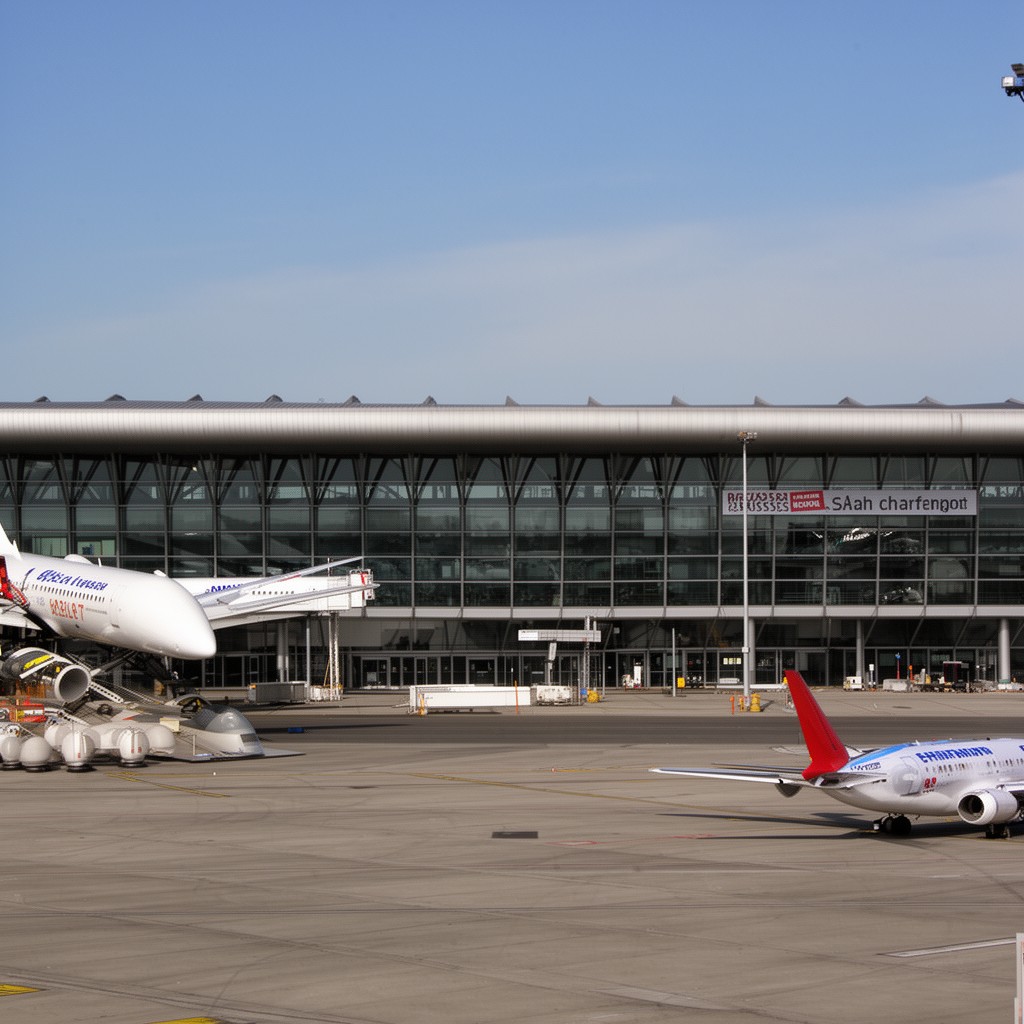AI-generated illustration of Brussels South Charleroi Airport