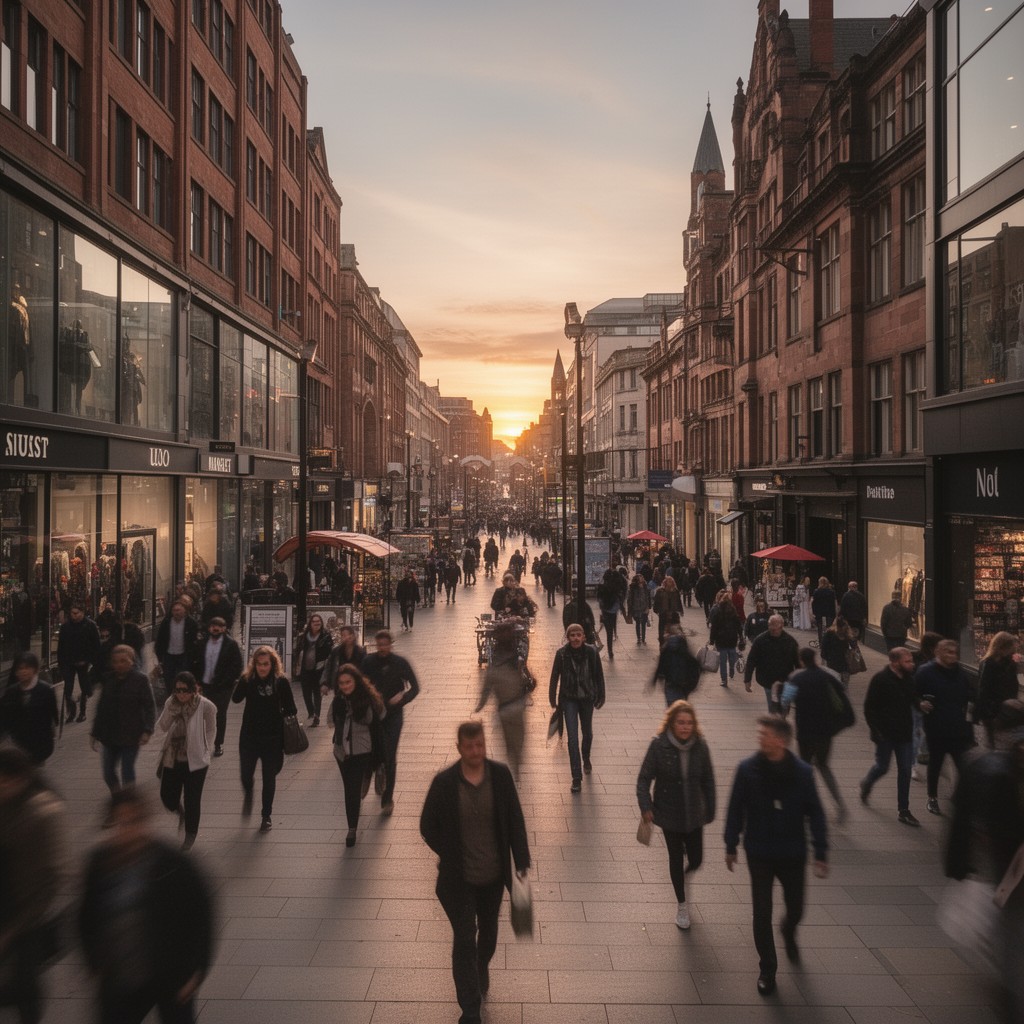AI-generated illustration of Market Street retail area