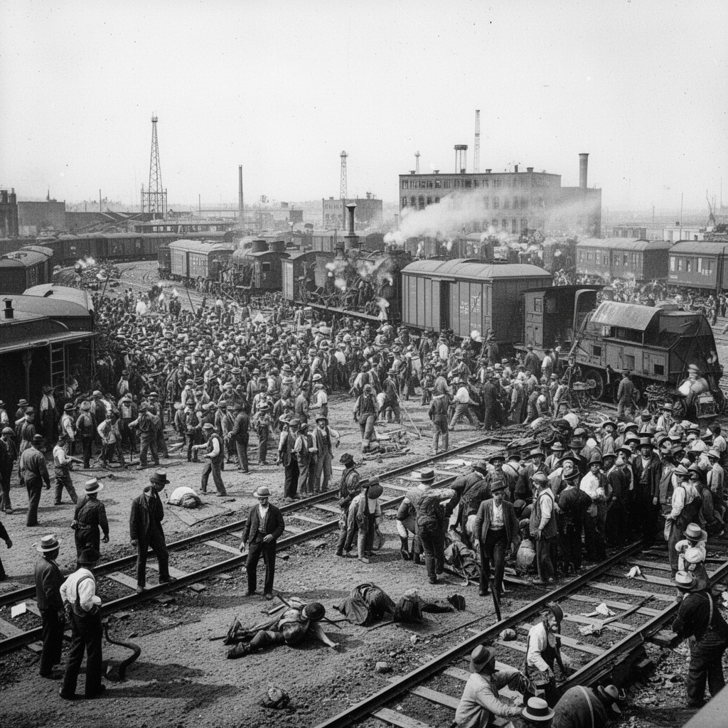 AI-generated illustration of Great Railroad Strike of 1877