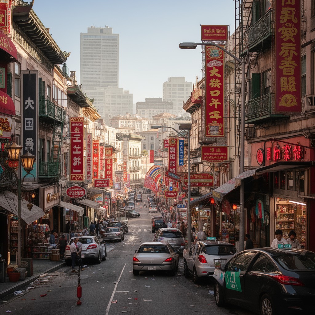 AI-generated illustration of Chinatown