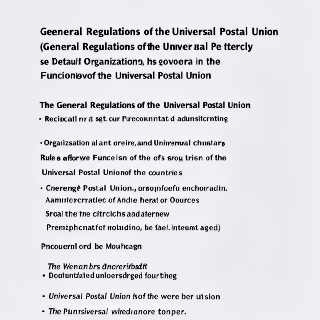 AI-generated illustration of General Regulations of the Universal Postal Union