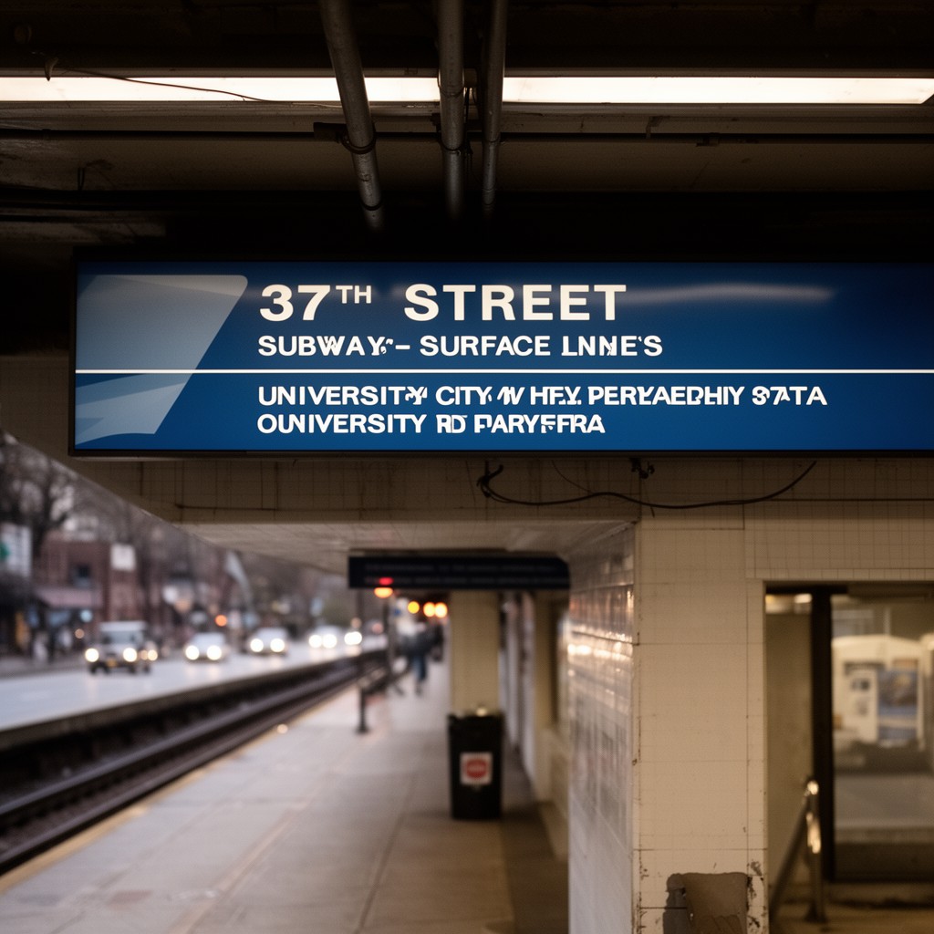 AI-generated illustration of 37th Street station
