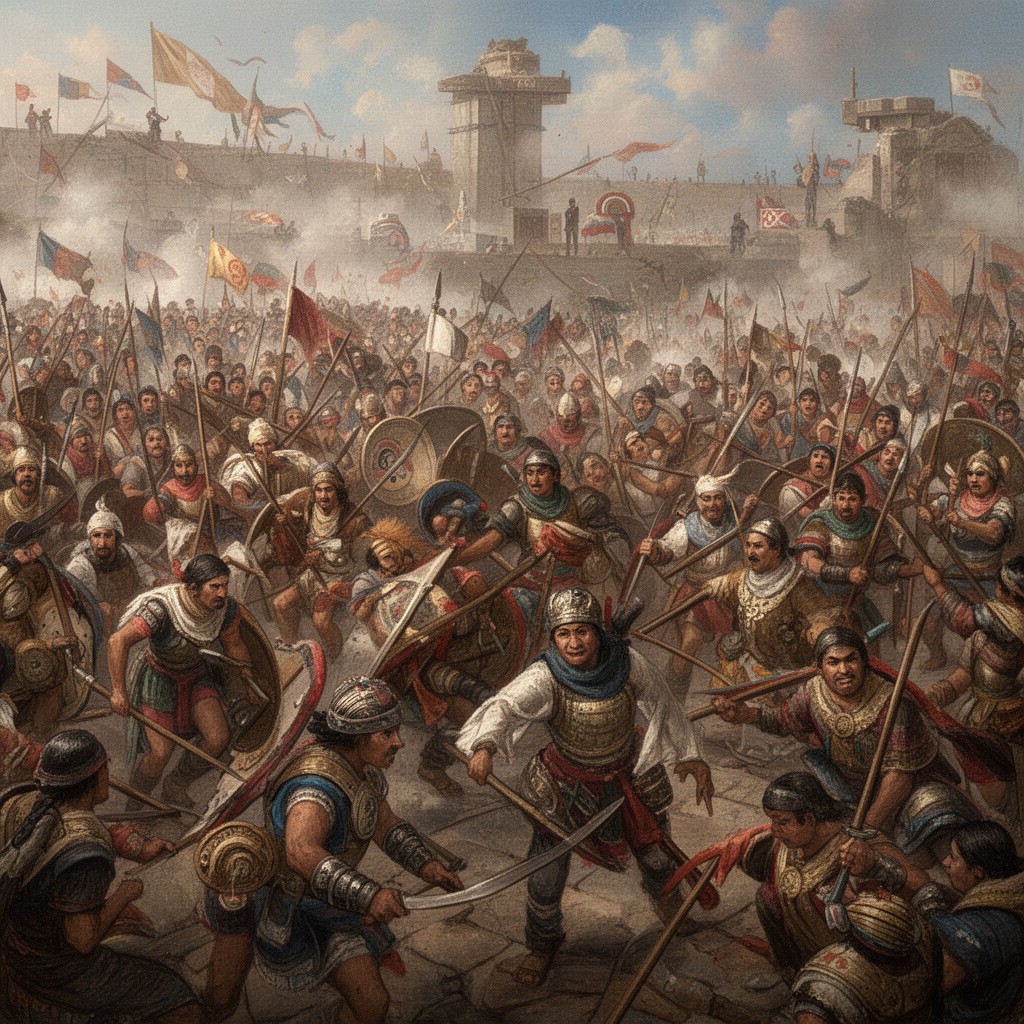 AI-generated illustration of Battle of Otumba