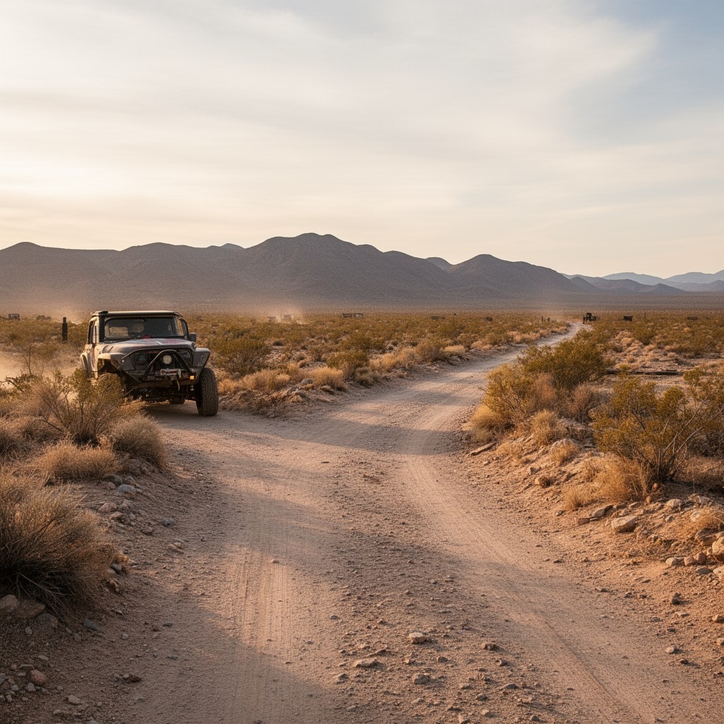 AI-generated illustration of Mojave Road historic route