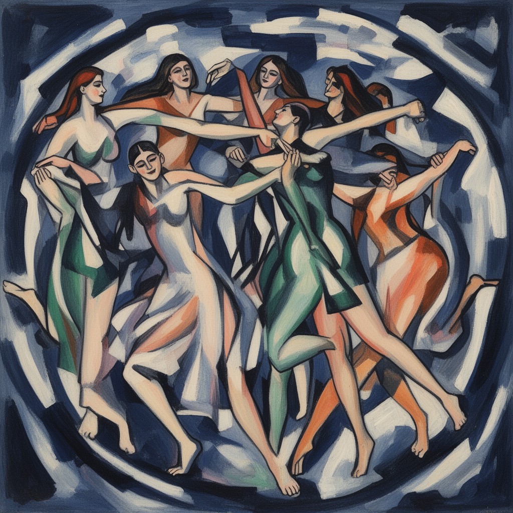 AI-generated illustration of Matisse’s “The Dance”