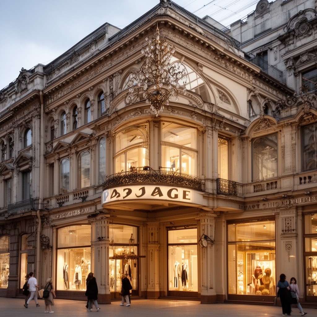 AI-generated illustration of Passage department store