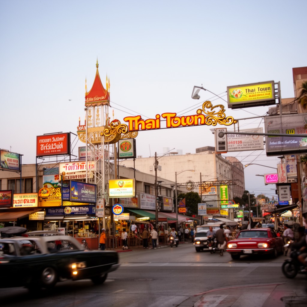 AI-generated illustration of Thai Town