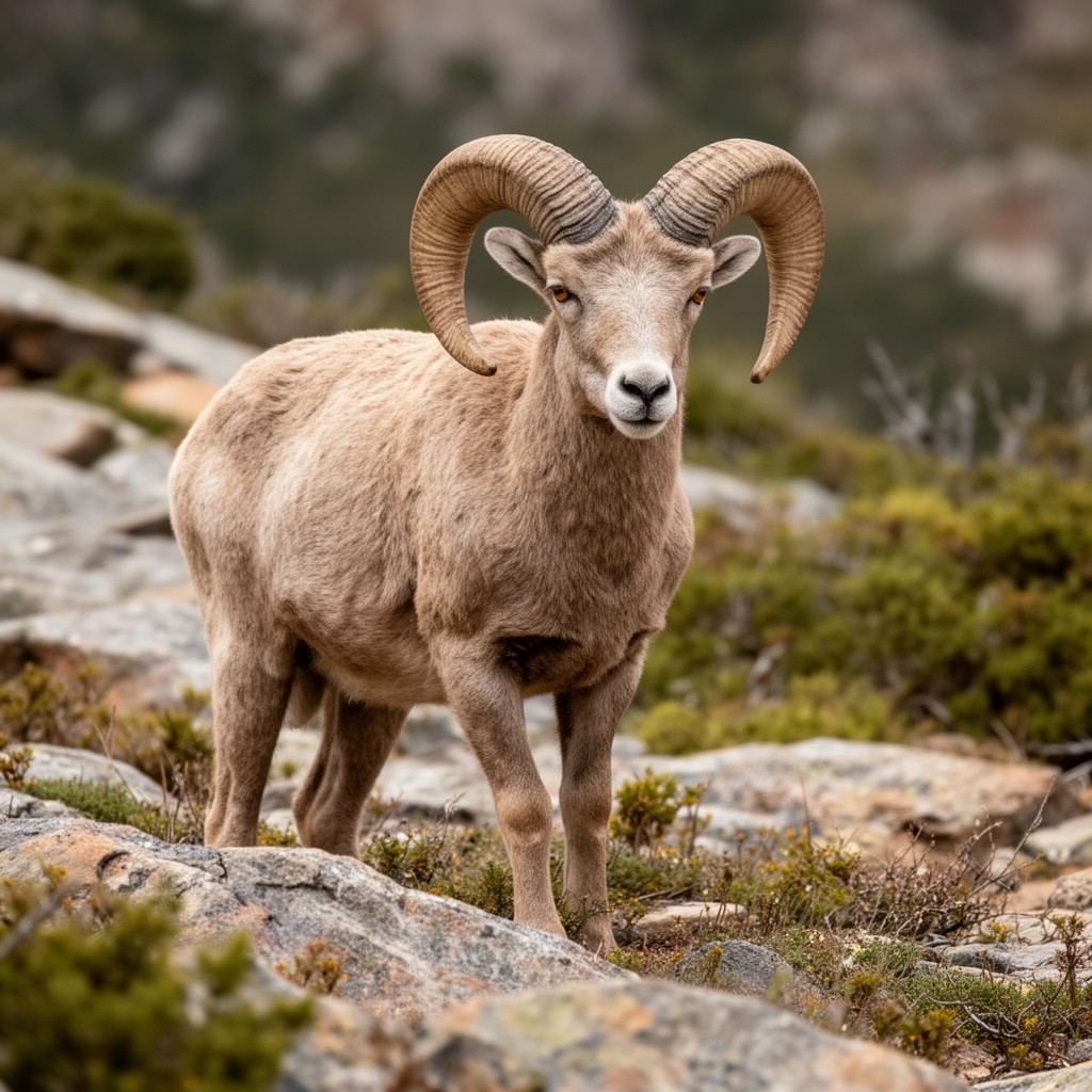 AI-generated illustration of Sierra Nevada bighorn sheep