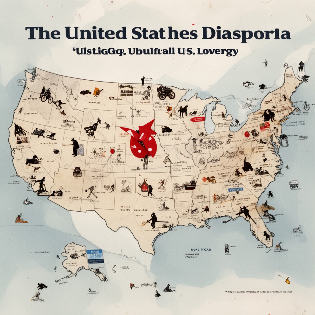 AI-generated illustration of United States diaspora