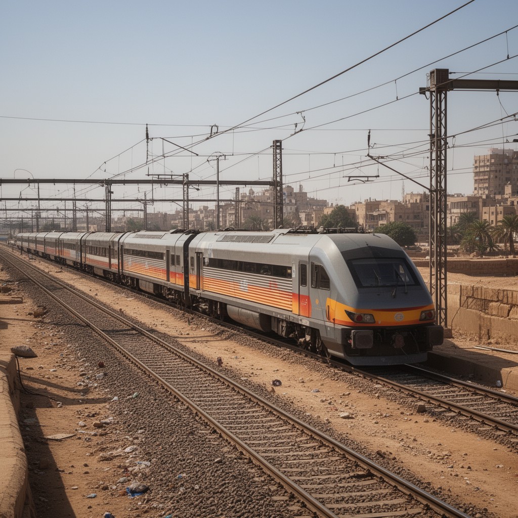 AI-generated illustration of Cairo–Port Said line