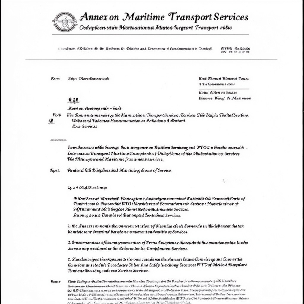AI-generated illustration of Annex on Maritime Transport Services