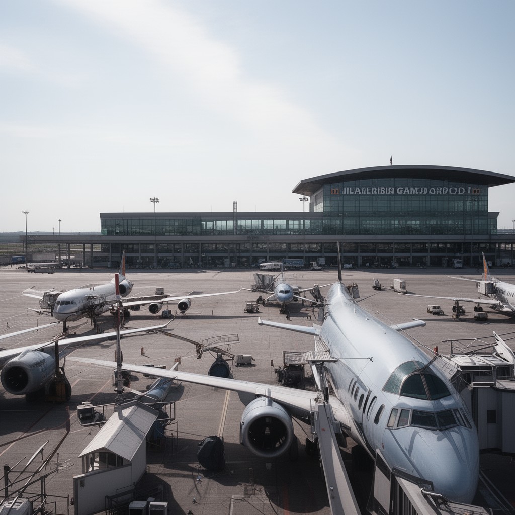 AI-generated illustration of Milan Bergamo Airport