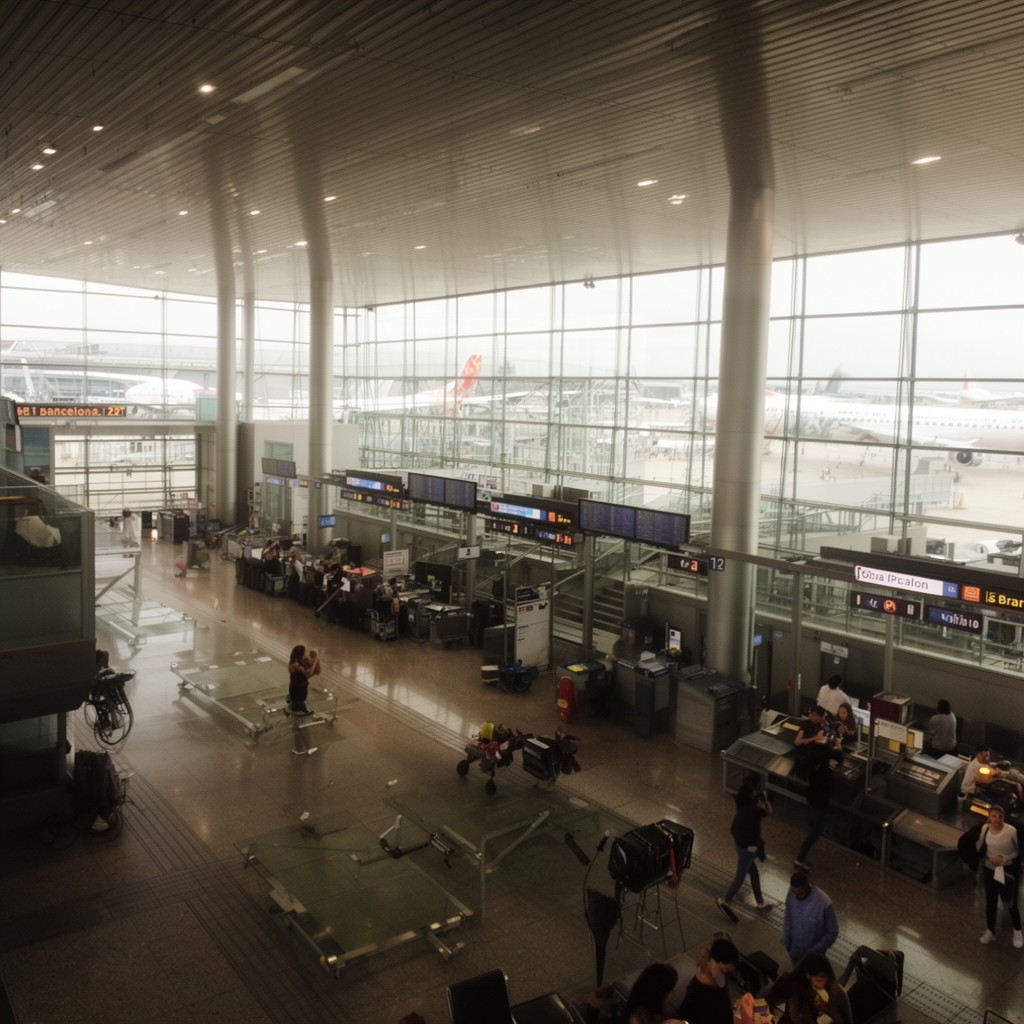 AI-generated illustration of Barcelona El Prat Airport