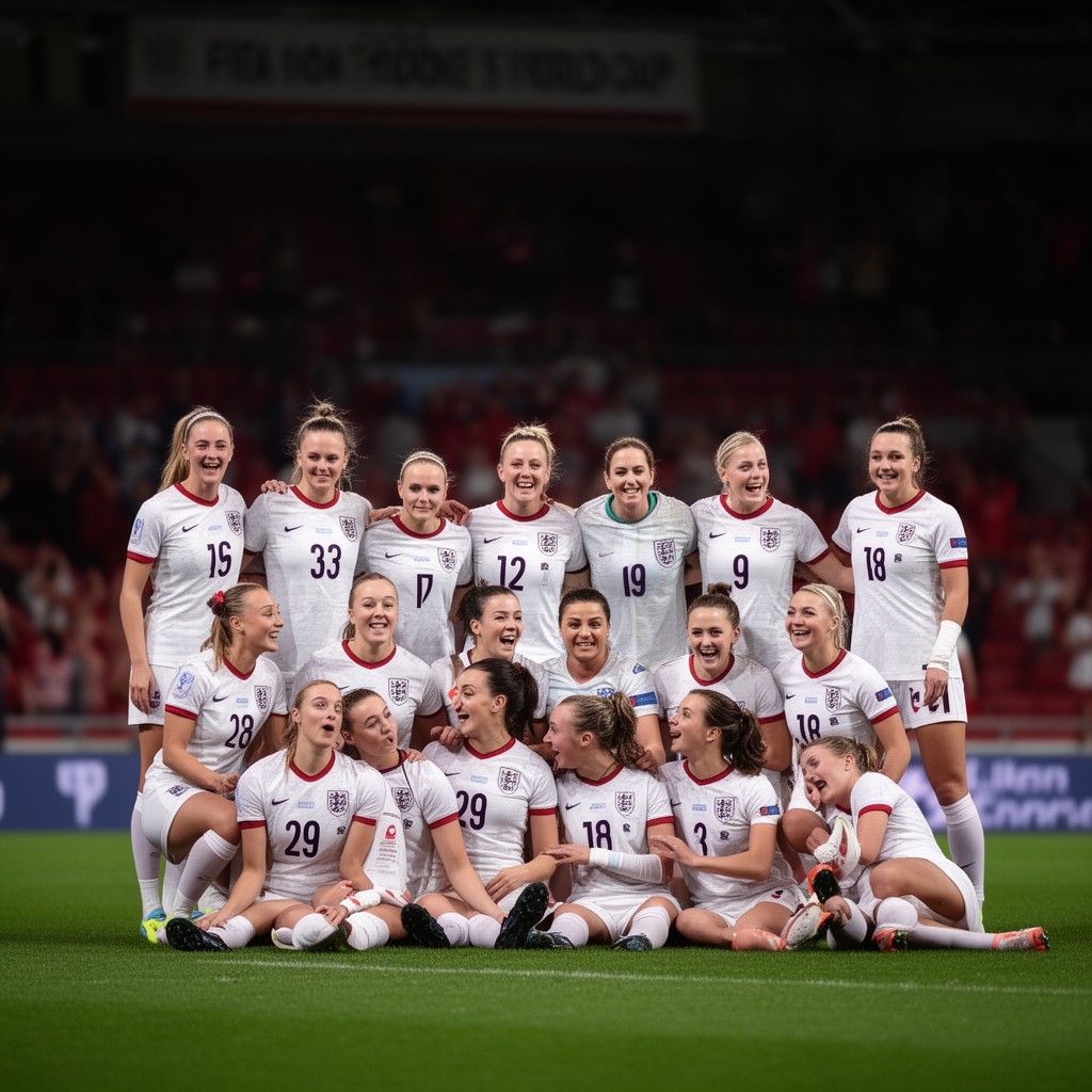 AI-generated illustration of England women’s national football team