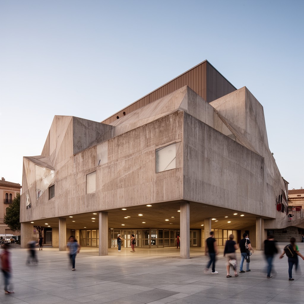 AI-generated illustration of La Llotja Theatre and Conference Centre in Lleida