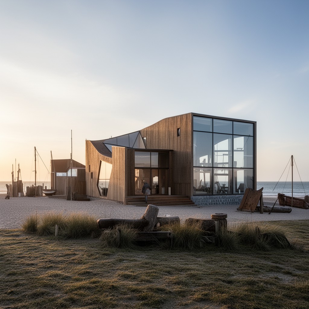 AI-generated illustration of Kaap Skil Maritime and Beachcombers Museum extension