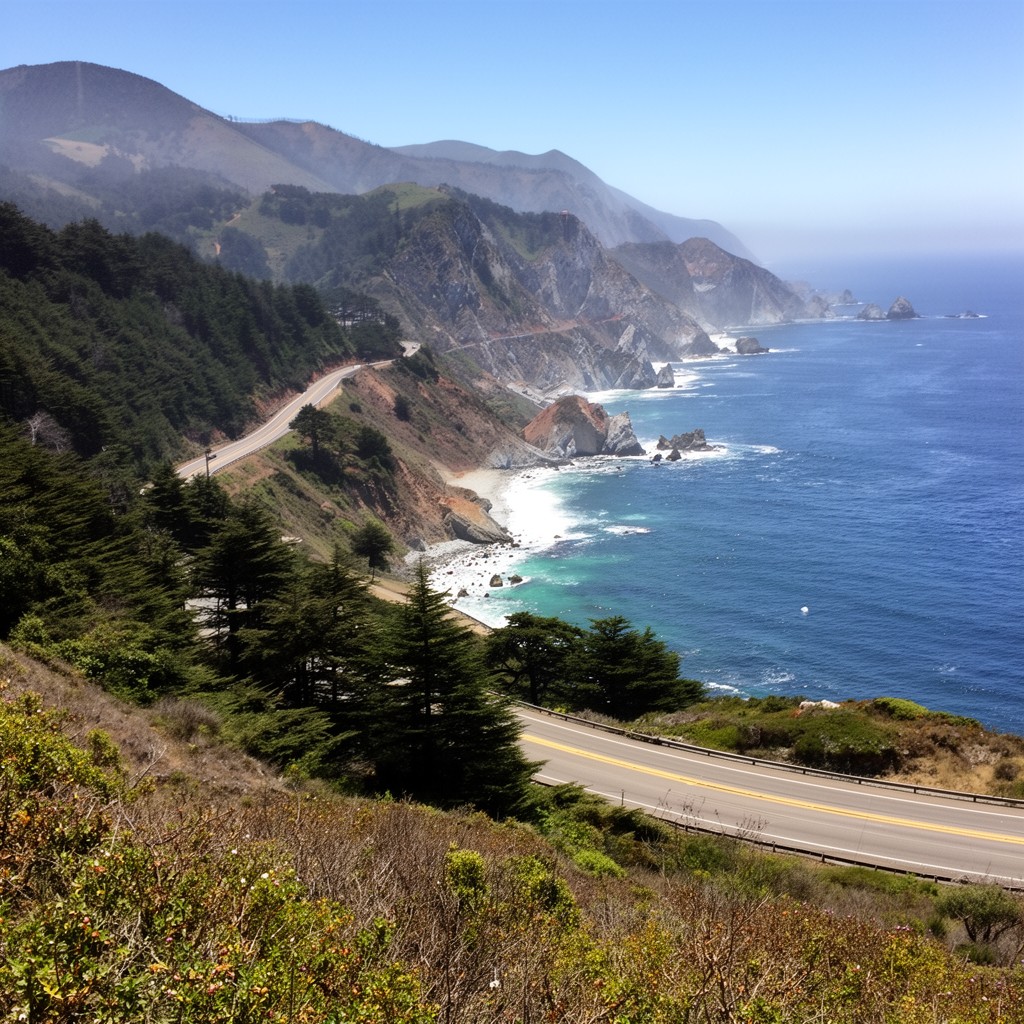 AI-generated illustration of Big Sur region of California