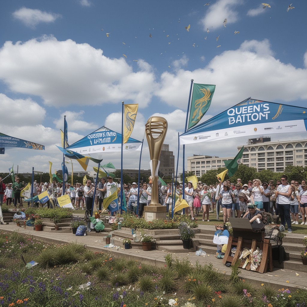 AI-generated illustration of Queen’s Baton Relay