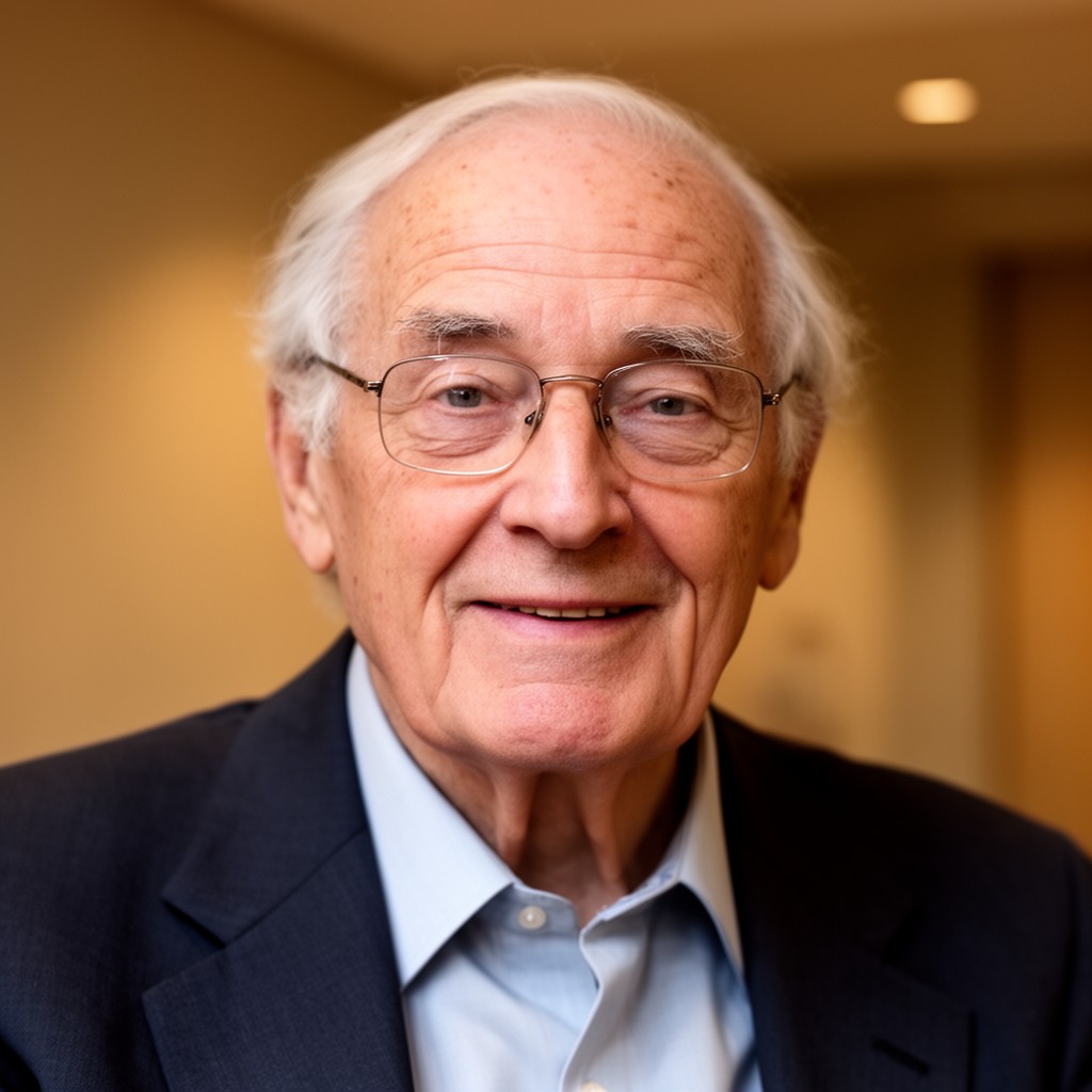 AI-generated illustration of Peter Higgs
