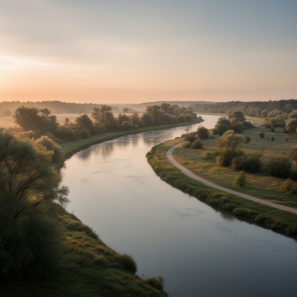AI-generated illustration of Oder River