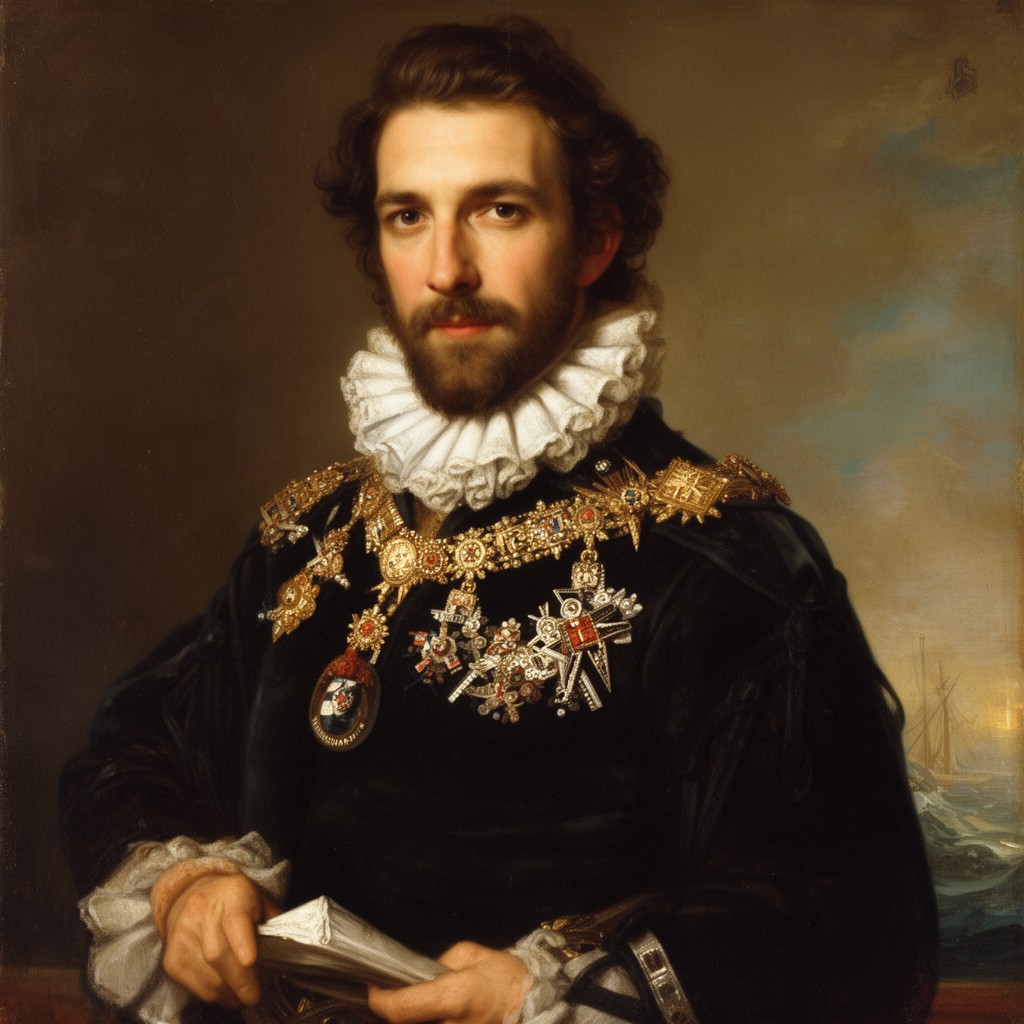 AI-generated illustration of Alonso Pérez de Guzmán, 7th Duke of Medina Sidonia