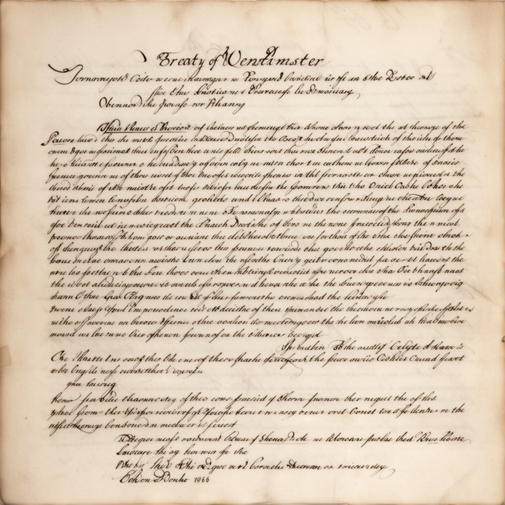 AI-generated illustration of Treaty of Westminster (1654)