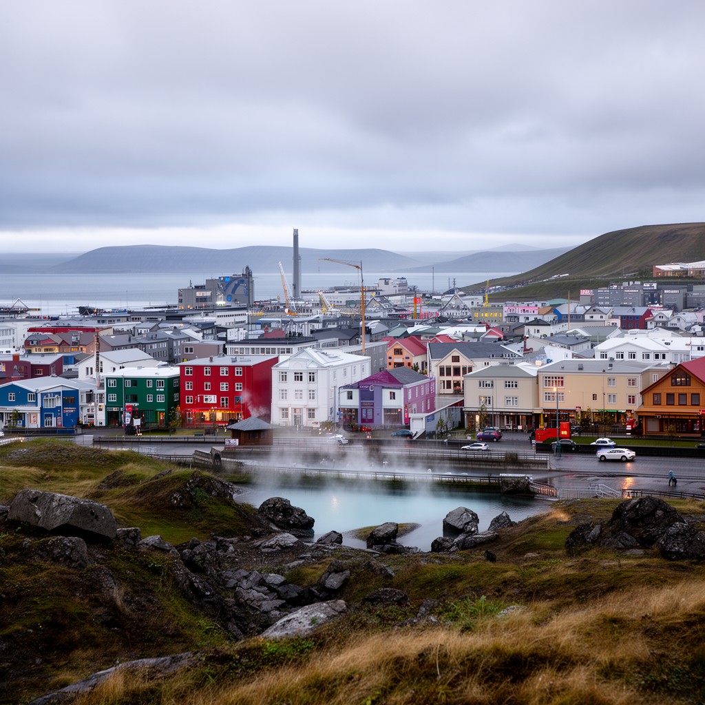 AI-generated illustration of Reykjavík, Iceland