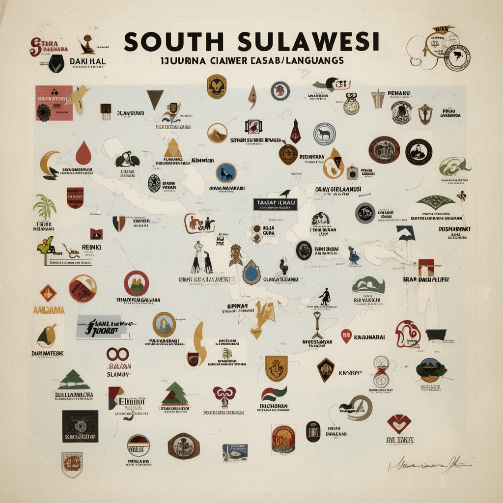 AI-generated illustration of South Sulawesi languages