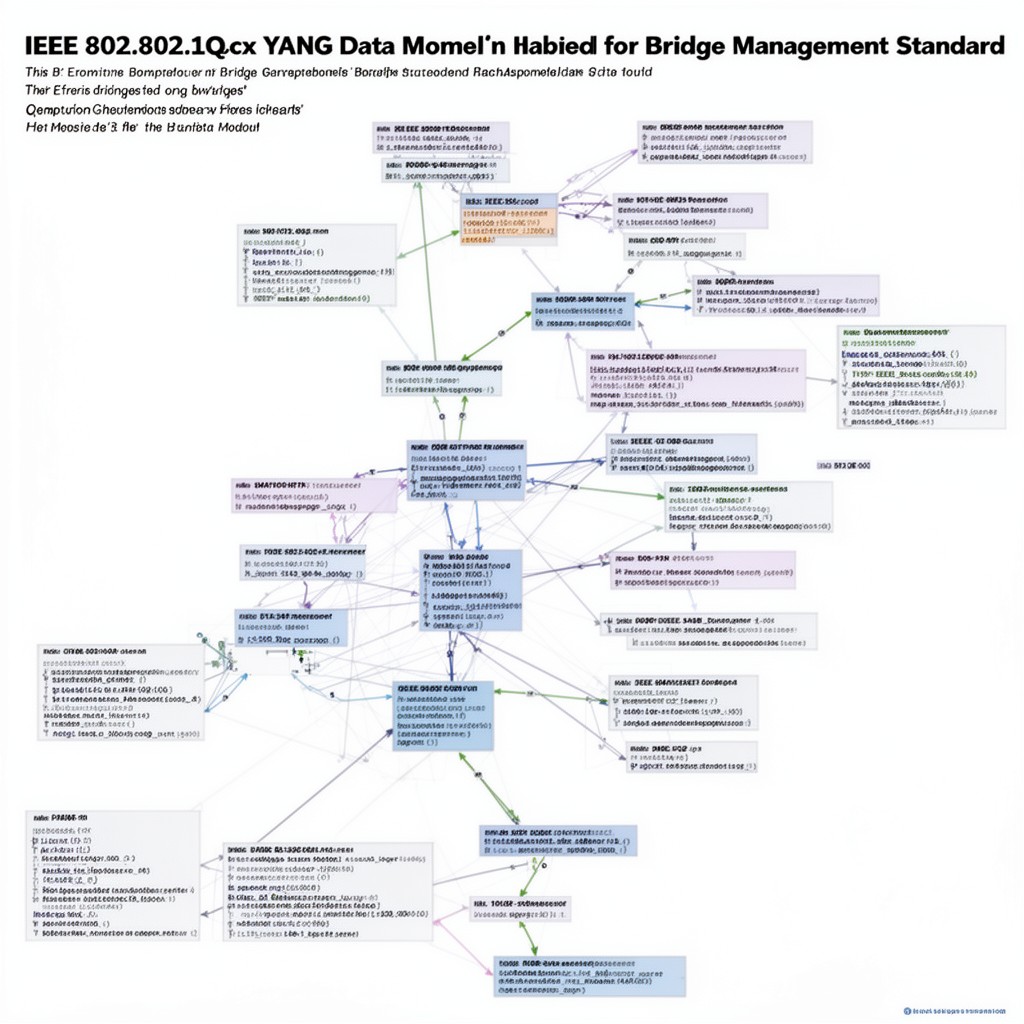 AI-generated illustration of IEEE 802.1Qcx YANG data model for bridge management standard