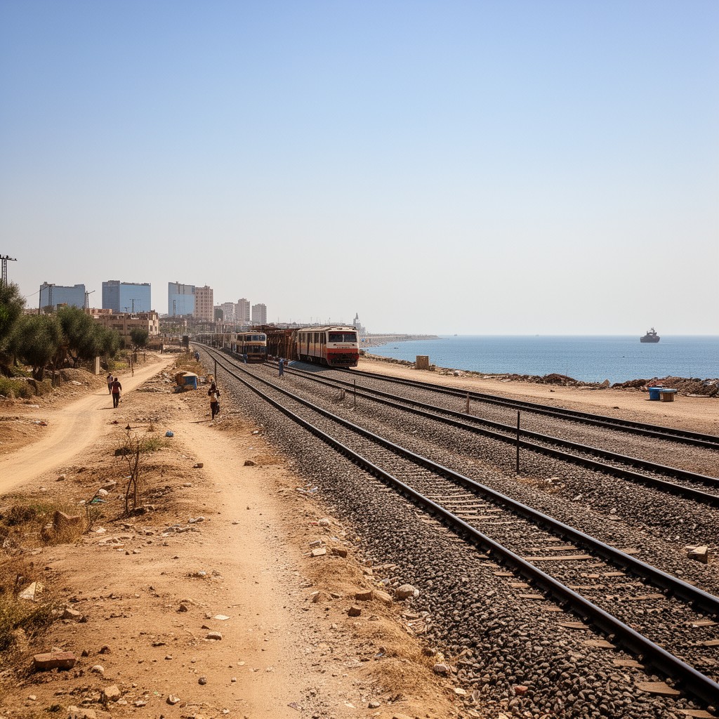 AI-generated illustration of Cairo–Suez line