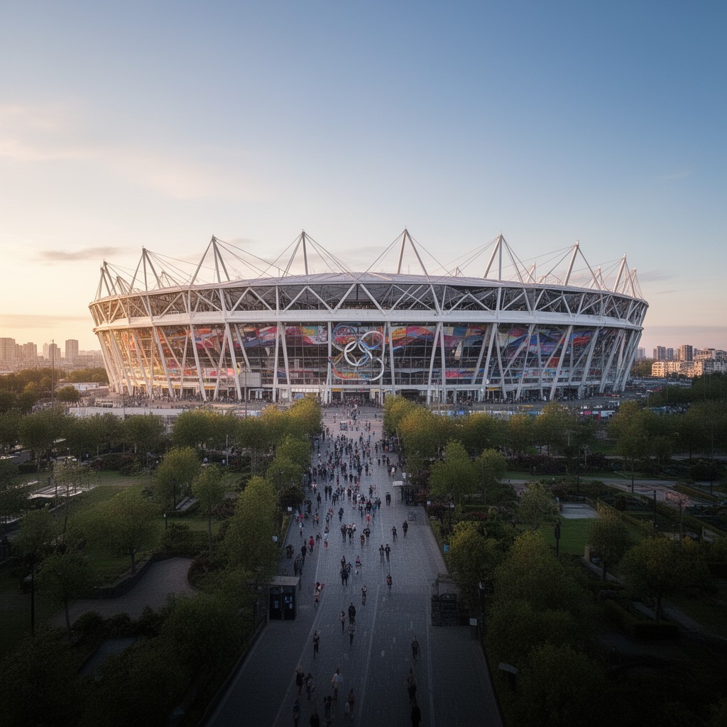 AI-generated illustration of London Olympic Stadium