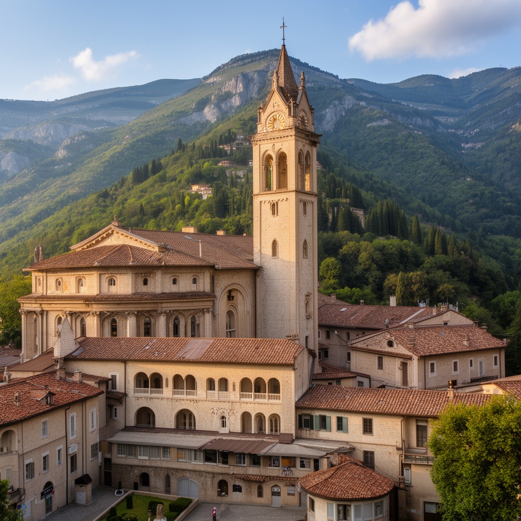 AI-generated illustration of Subiaco Abbey
