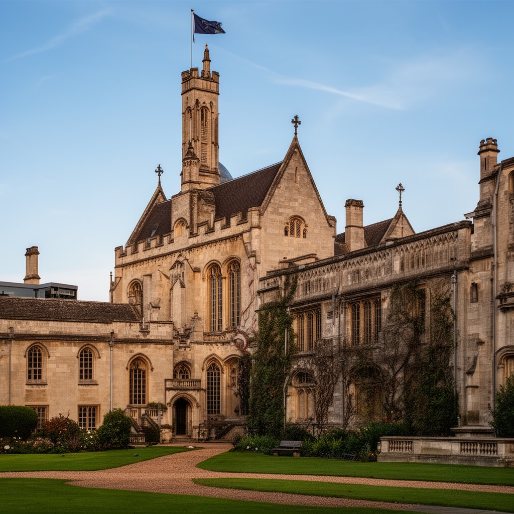 AI-generated illustration of Lucy Cavendish College, Cambridge