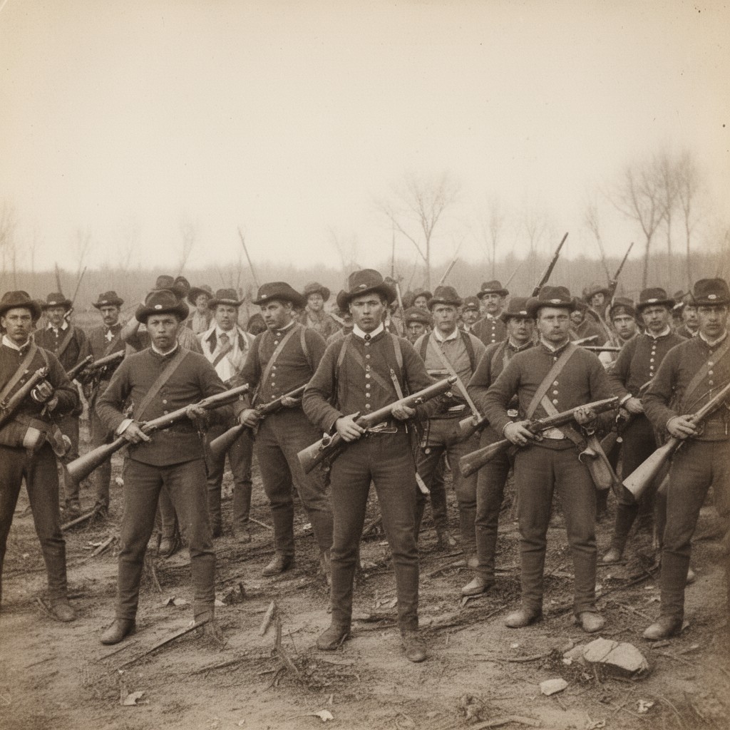 AI-generated illustration of Illinois militia