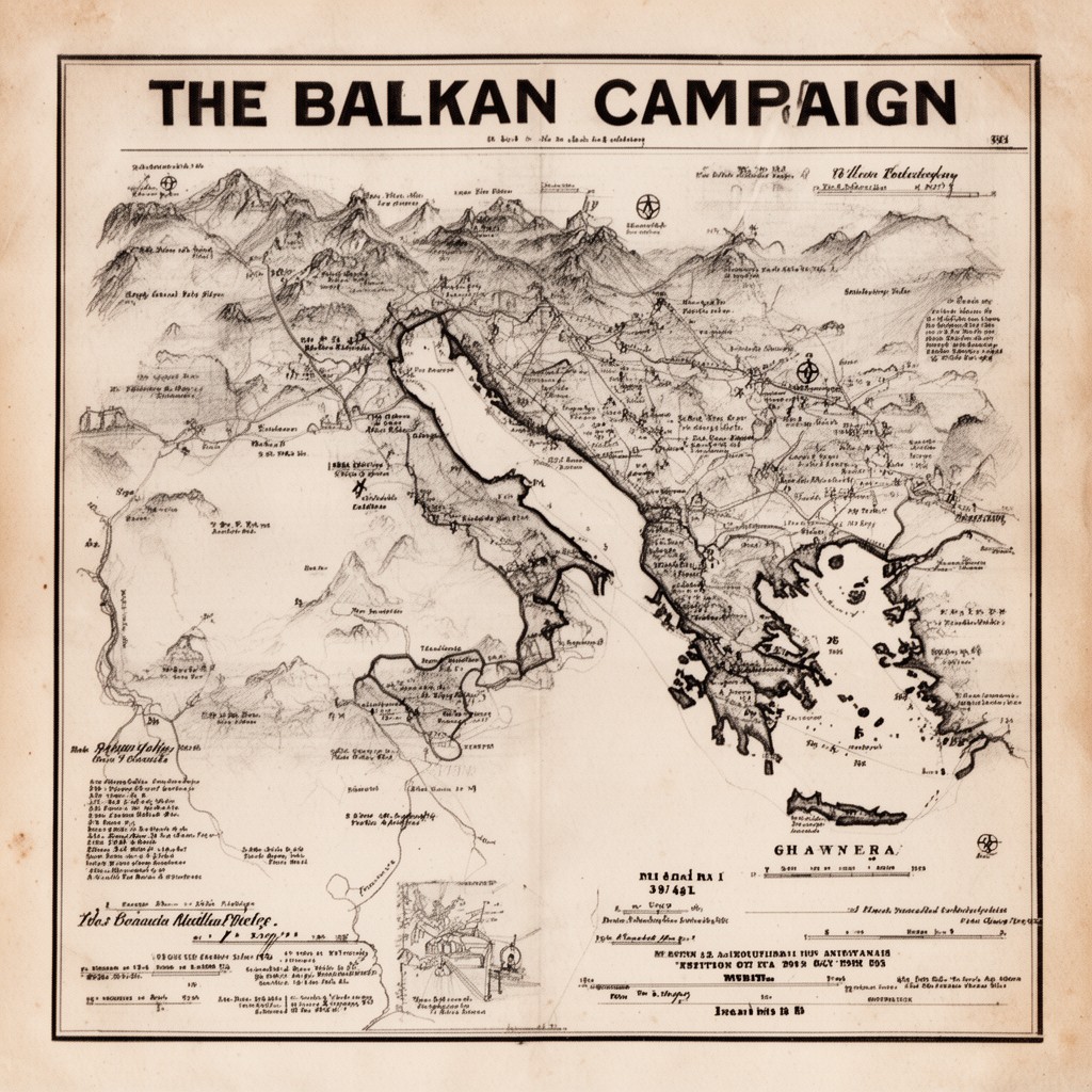 AI-generated illustration of Balkan Campaign