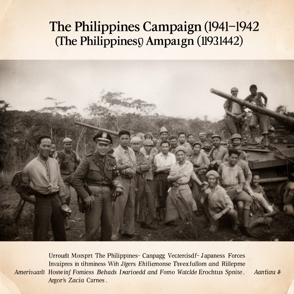AI-generated illustration of Philippines campaign (1941–1942)