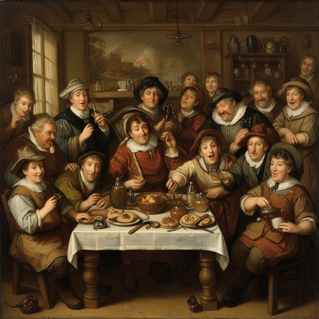 AI-generated illustration of The Merry Family