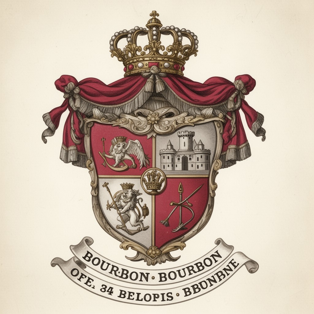 AI-generated illustration of Bourbon coat of arms