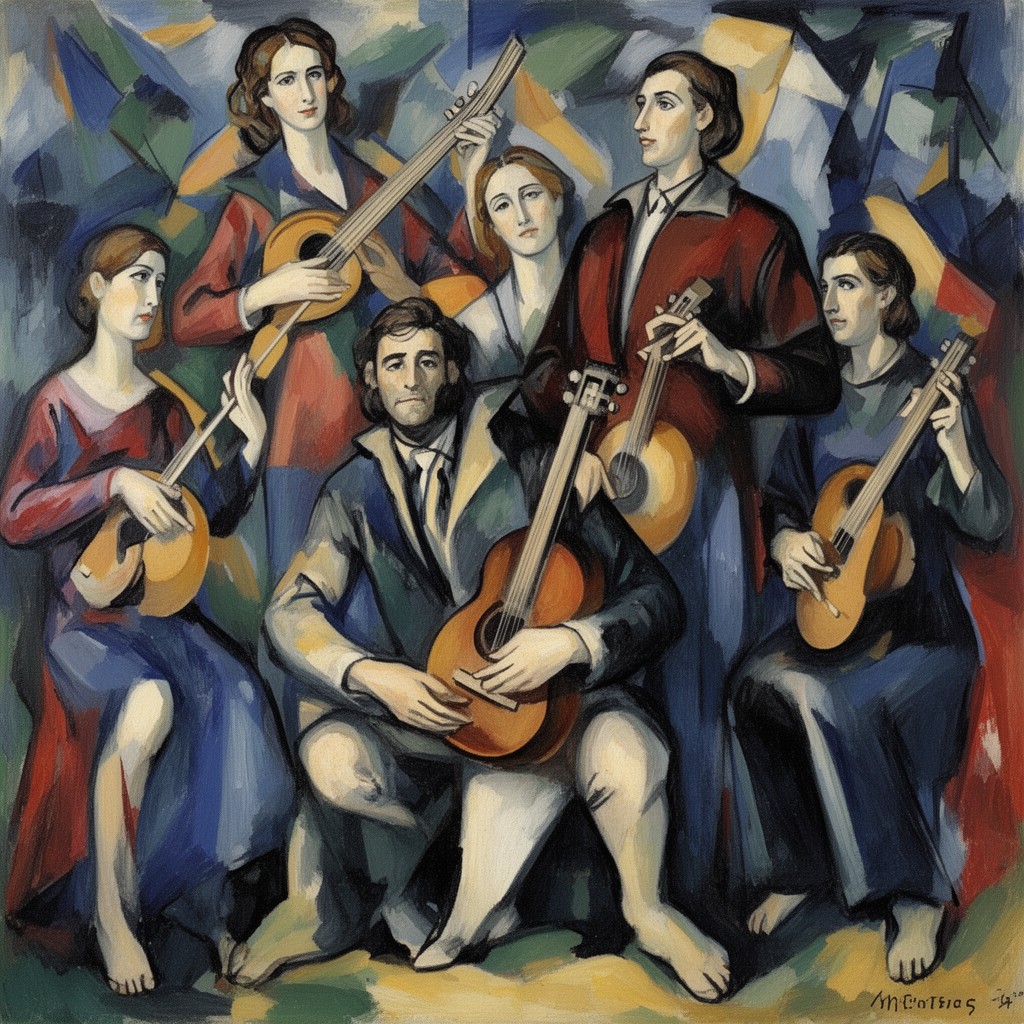 AI-generated illustration of Matisse’s “Music”