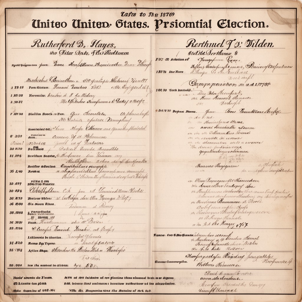AI-generated illustration of 1876 United States presidential election