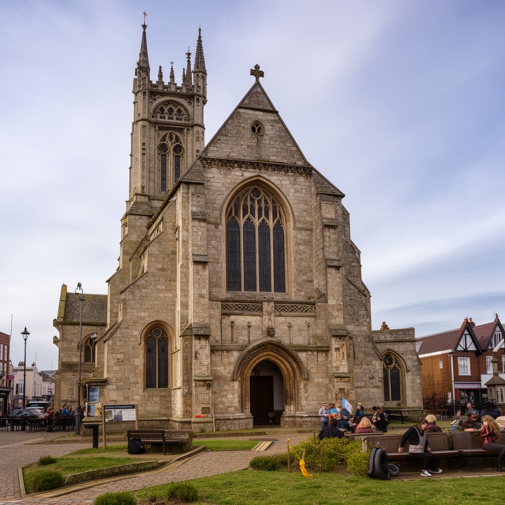 AI-generated illustration of St Nicholas Church, Great Yarmouth