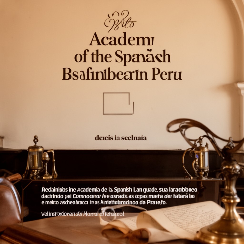 AI-generated illustration of Academy of the Spanish Language in Peru