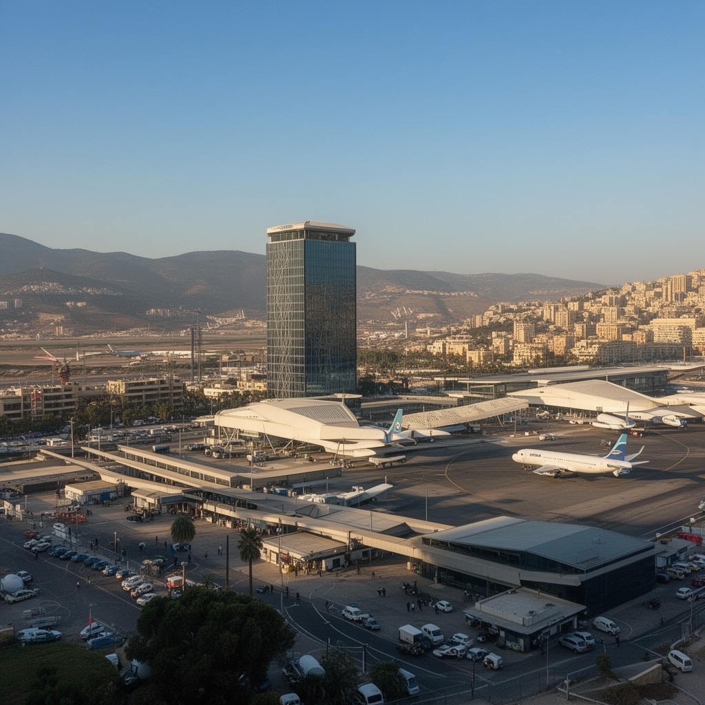 AI-generated illustration of Beirut–Rafic Hariri International Airport