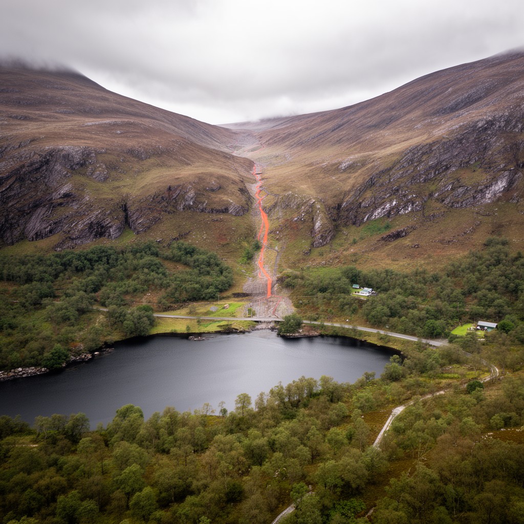 AI-generated illustration of Great Glen Fault