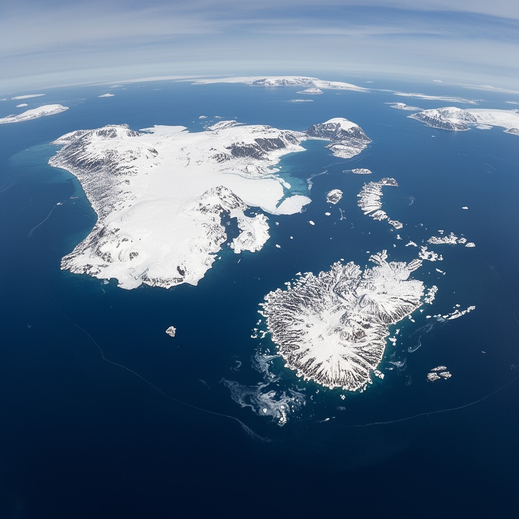 AI-generated illustration of Greenland and Svalbard