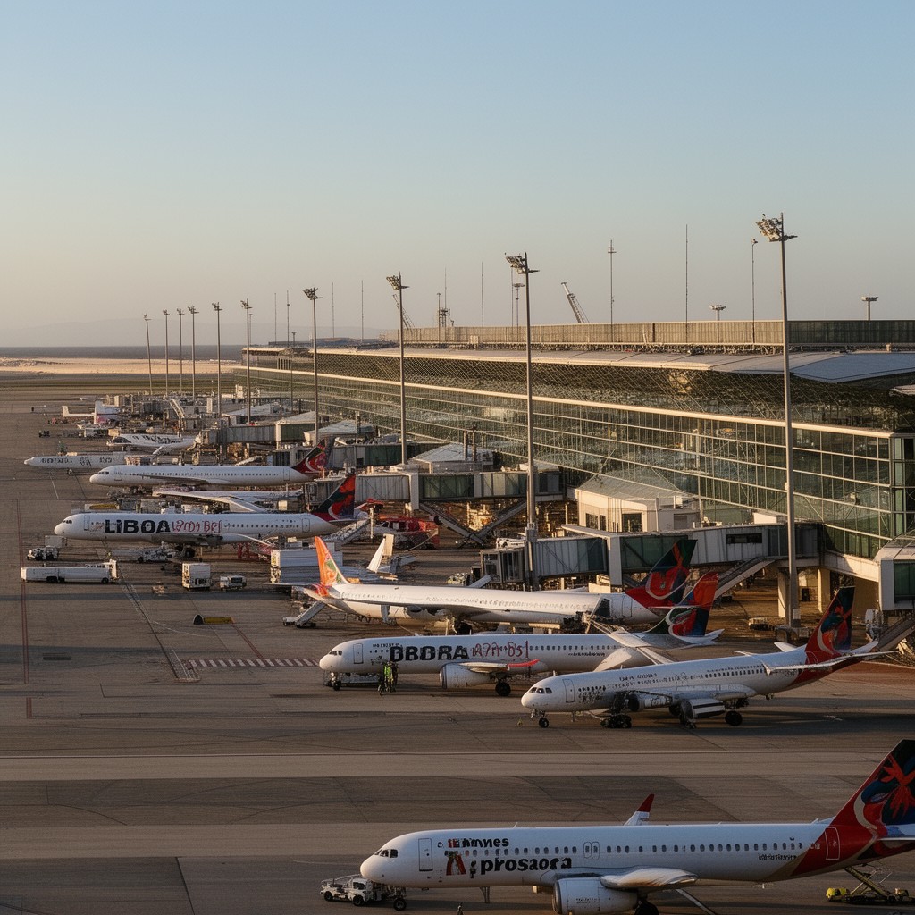 AI-generated illustration of Lisbon Airport