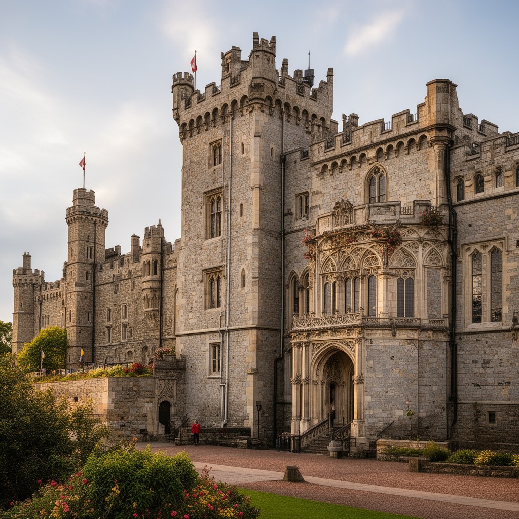 AI-generated illustration of Cardiff Castle