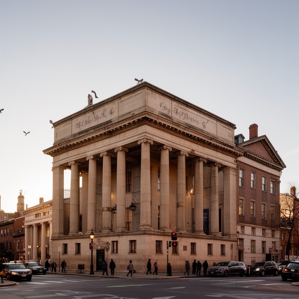 AI-generated illustration of American Philosophical Society Hall