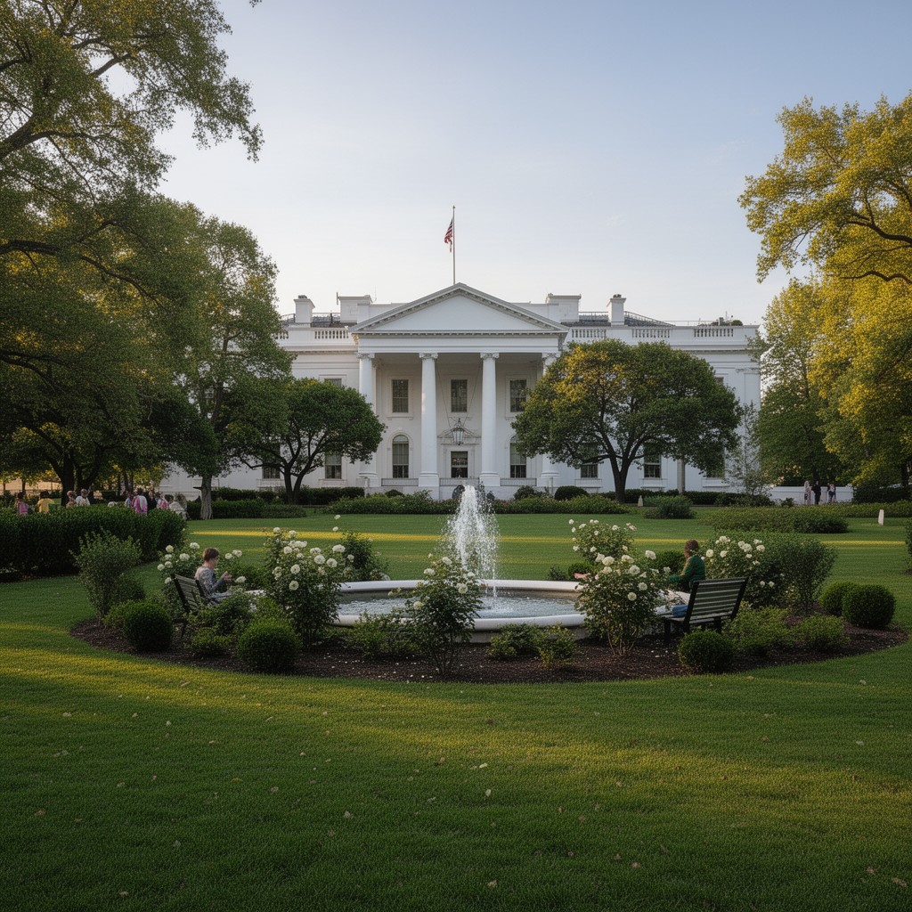 AI-generated illustration of White House grounds